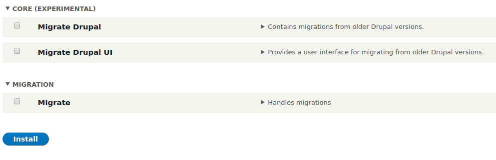 Migration modules - Drupal 8-6-0