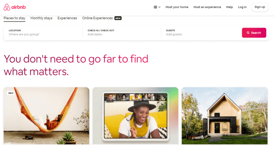 Airbnb - online travel marketplace examples