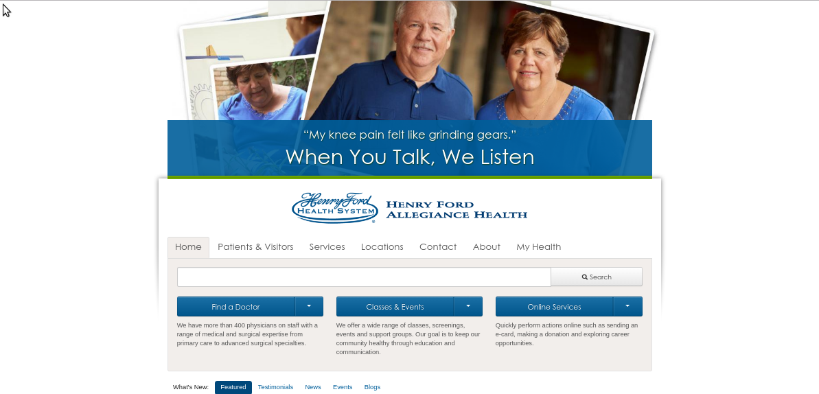 Allegiance Health HealthCare Website Built With Drupal