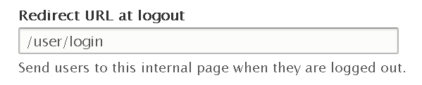 Automated Logout Drupal module - settings for redirect URL