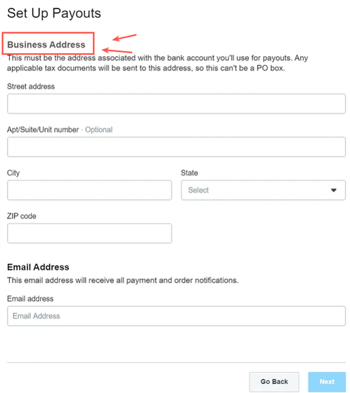 business address and tax information