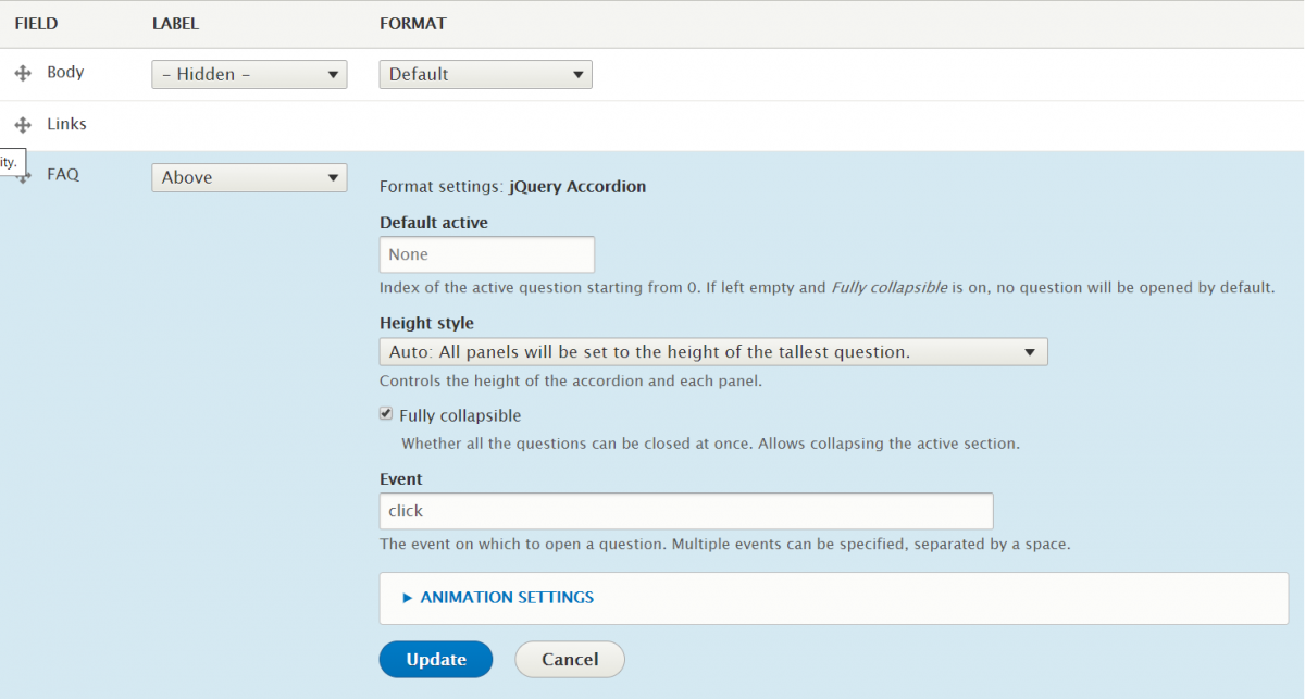 Configuring jQuery accordion in Drupal 8 to show all FAQ closed