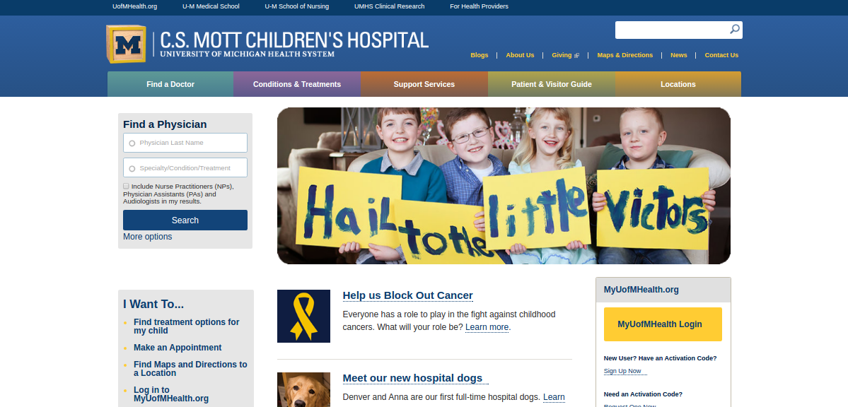 C.S. Mott Children’s Hospital Medical Website Built With Drupal