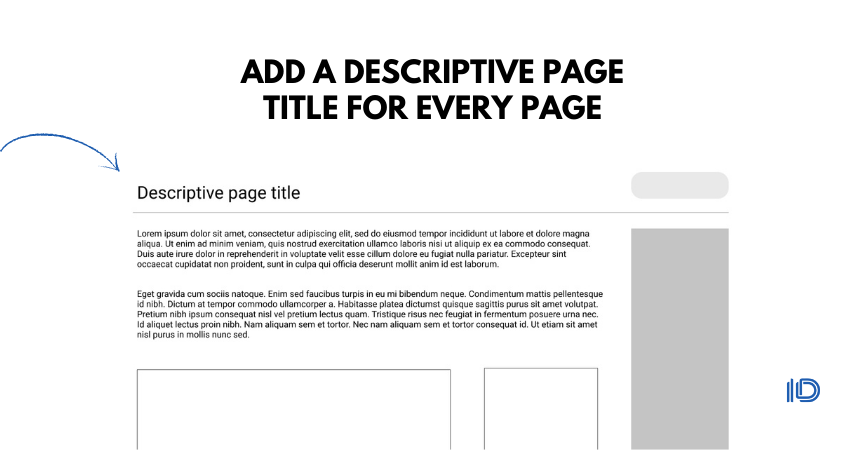 Add a descriptive page title for every page