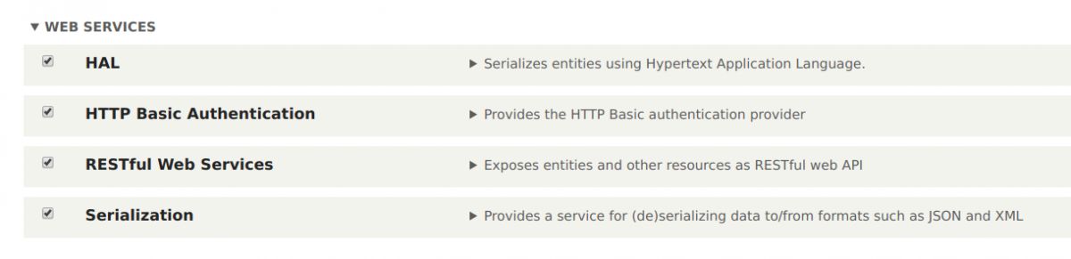 drupal modules for web services
