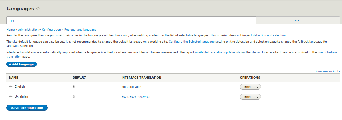 Drupal multilingual capability