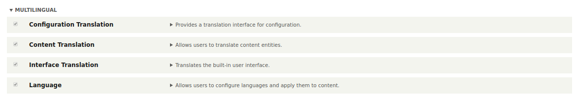 Drupal multilingual features