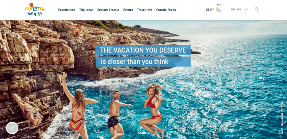 Example of a travel website on Drupal 8