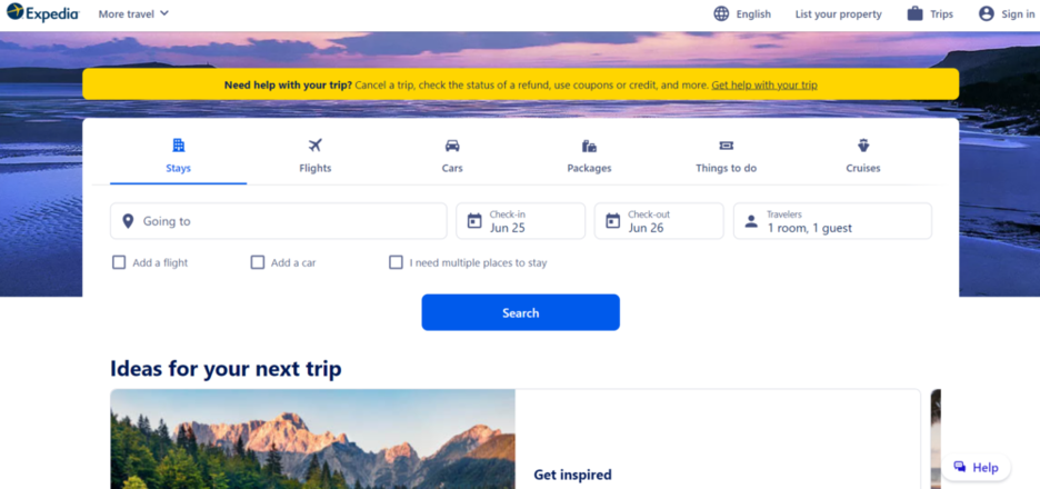 Expedia - online travel marketplace examples