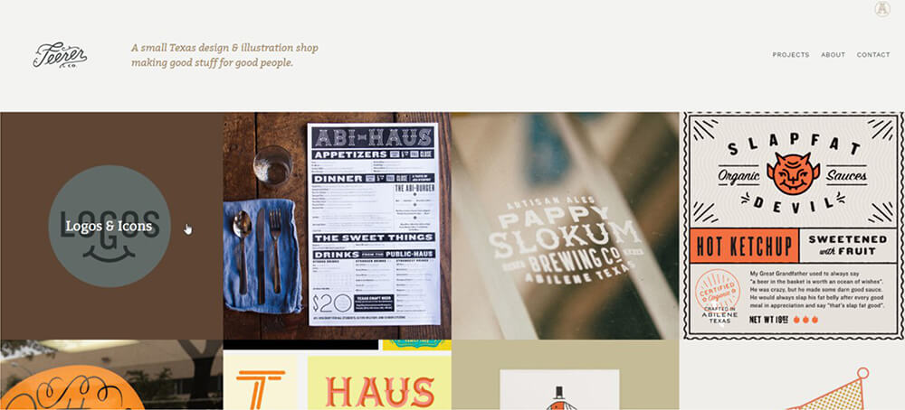 Feerer website with bold typography