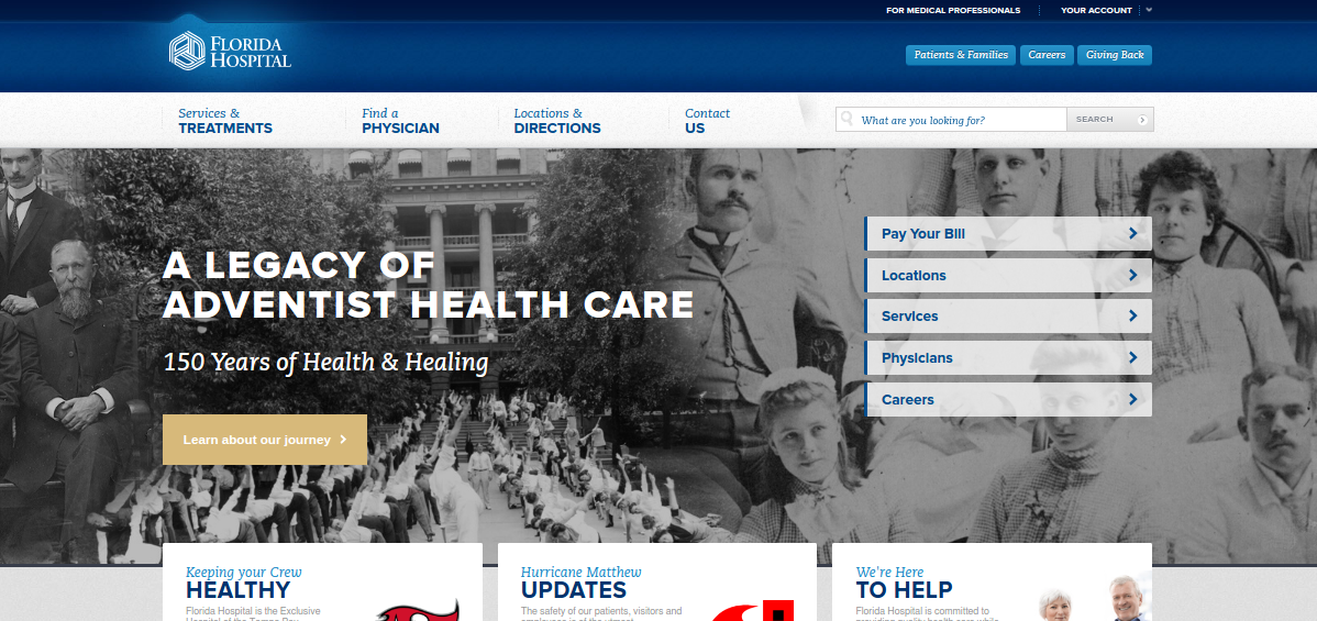 Florida Hospital healthcare Drupal website