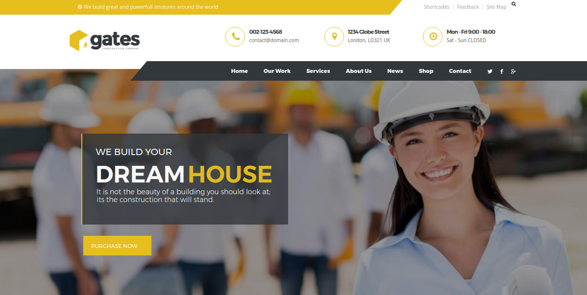 Gates Drupal theme for construction website