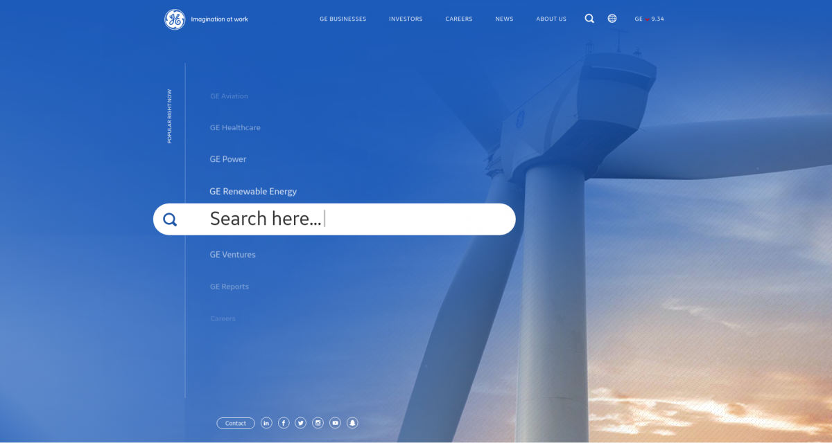 GE website built with Drupal