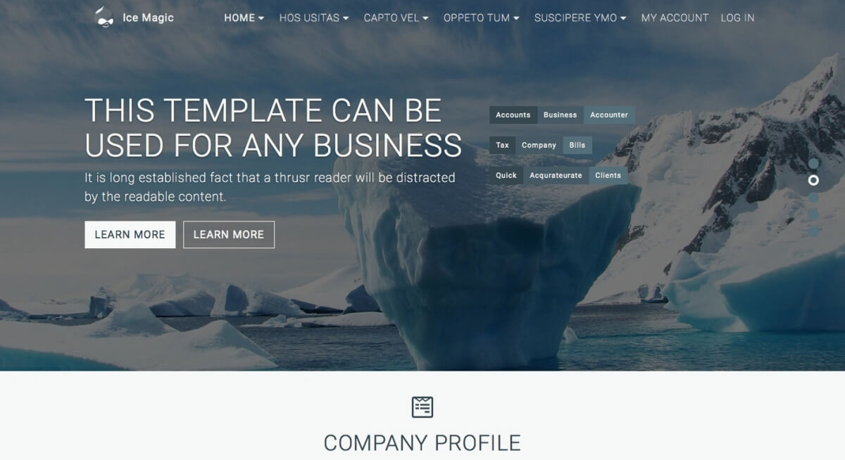 Ice Magic bootstrap 4 themes