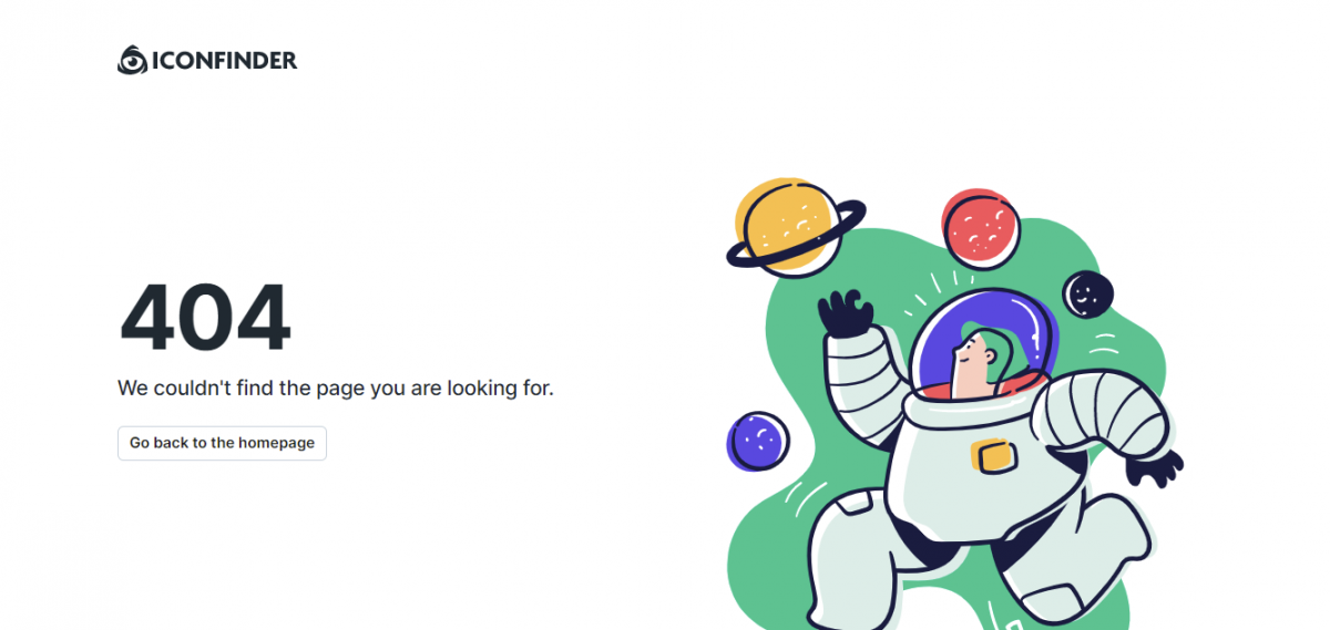 Iconfinder creative 404 pages