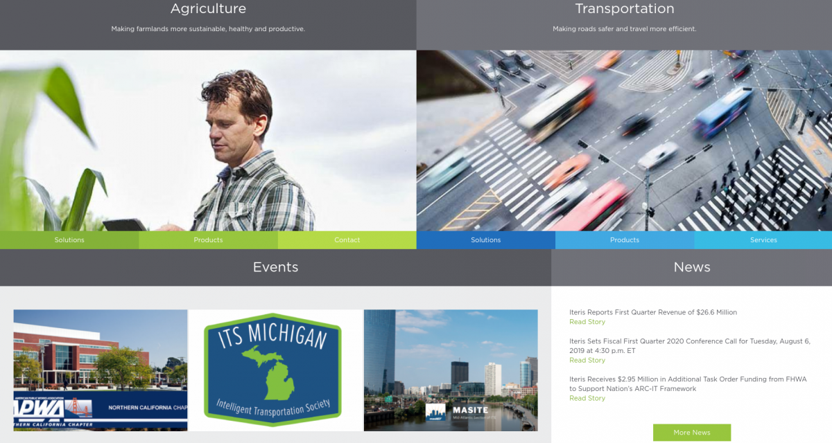 Iteris website built with Drupal