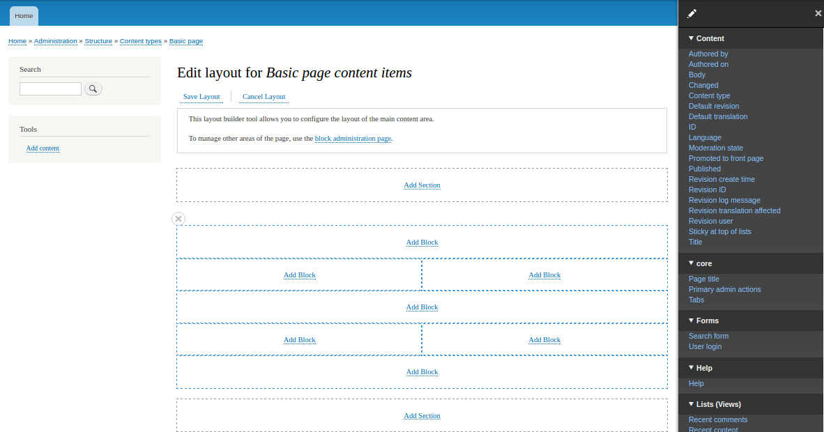 layout builder