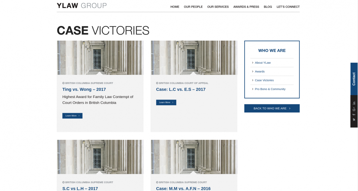 Listing achievements on a law firm website