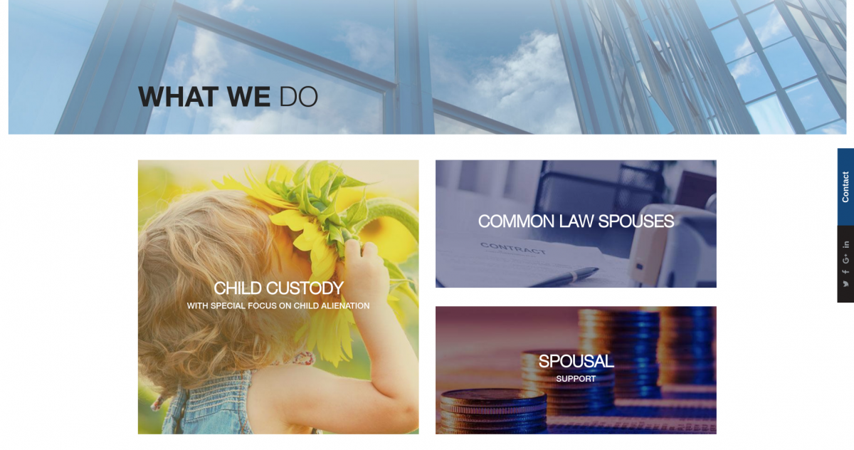 Listing law services clearly on a law firm website