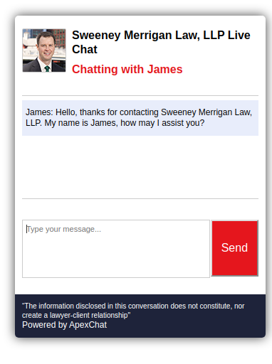 Live chat on a law firm website
