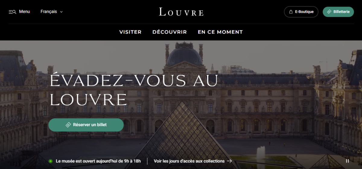 Louvre Example of Websites Using Drupal