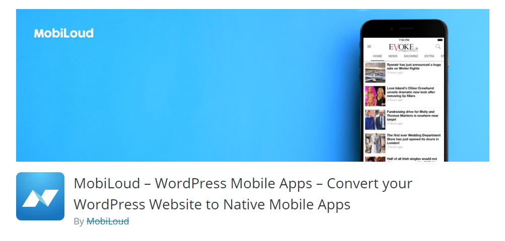 helps you convert a WordPress site into a native mobile app for iOS and Android phones