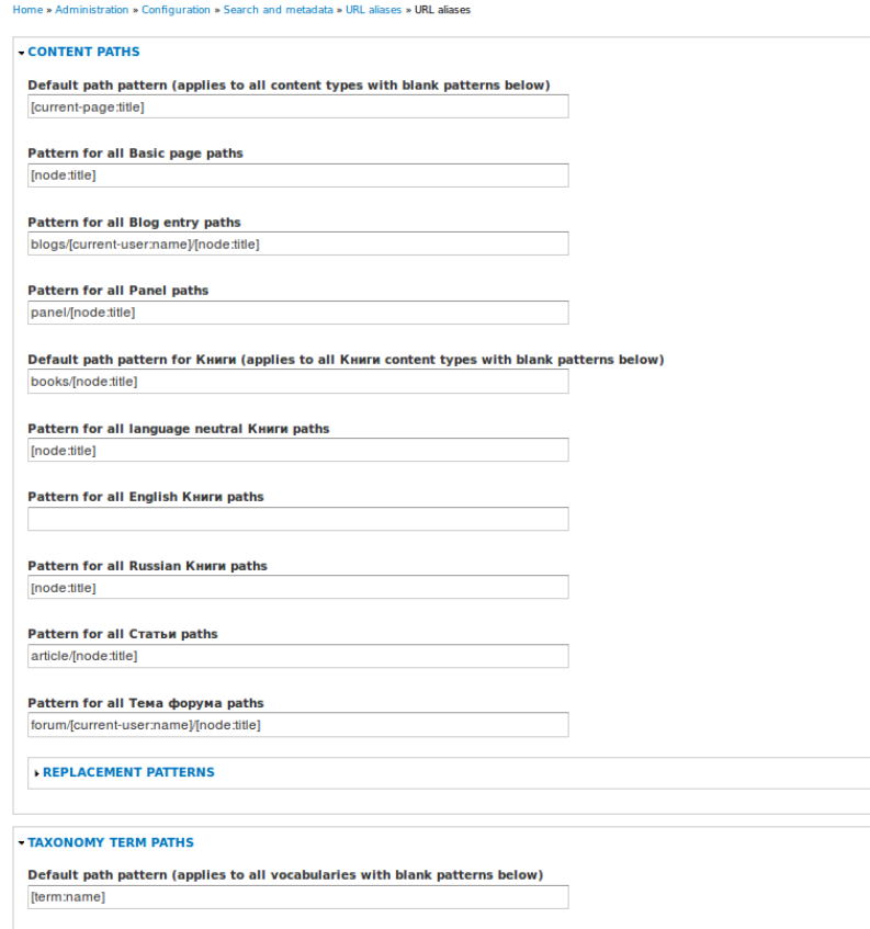 pathauto wide settings