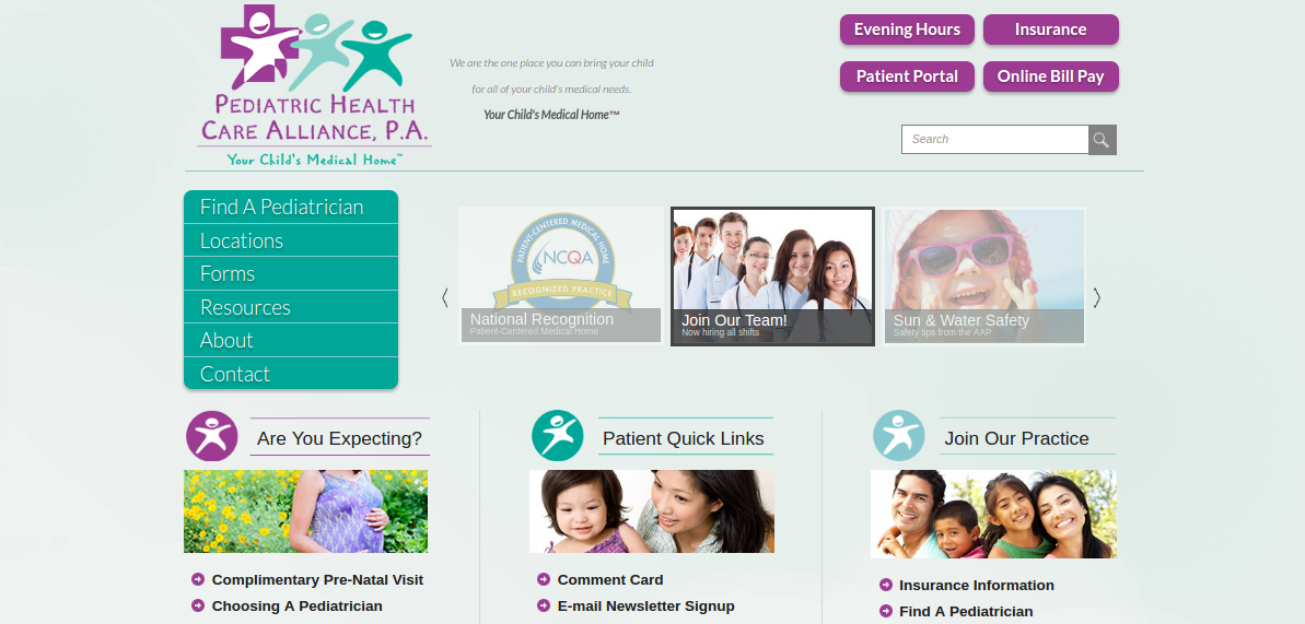 Pediatric Health Care Alliance Health care Drupal website