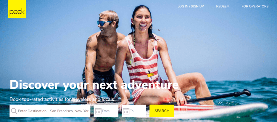 Peek - online travel marketplace examples