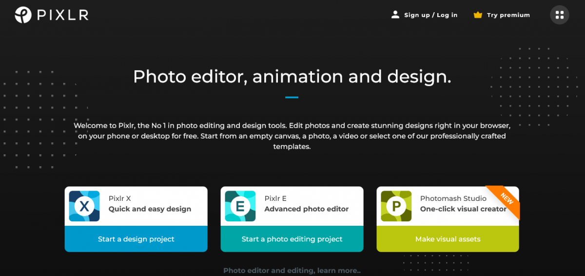 Pixlr online photo editor