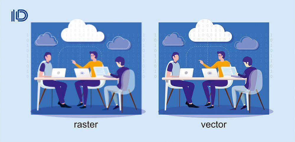 vector vs raster artwork example