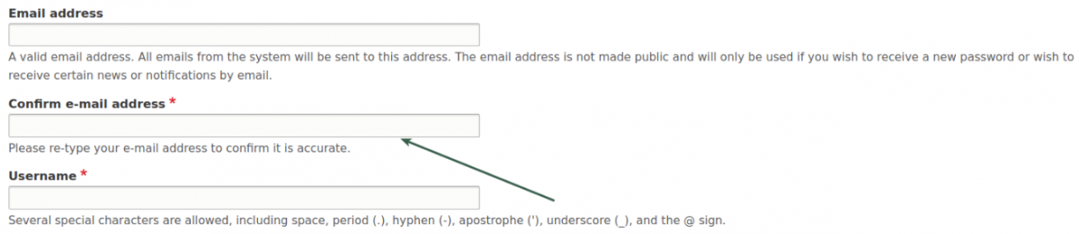 Registration Confirm Email Address Drupal module
