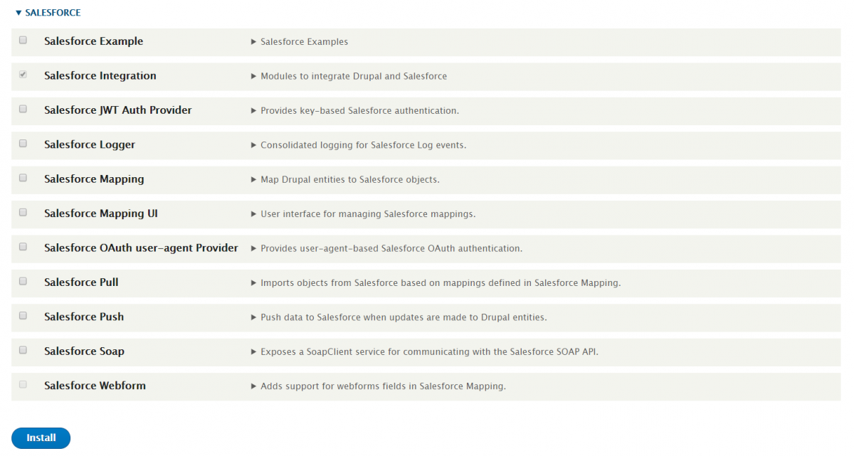 Salesforce Suite module for Drupal and Salesforce integration