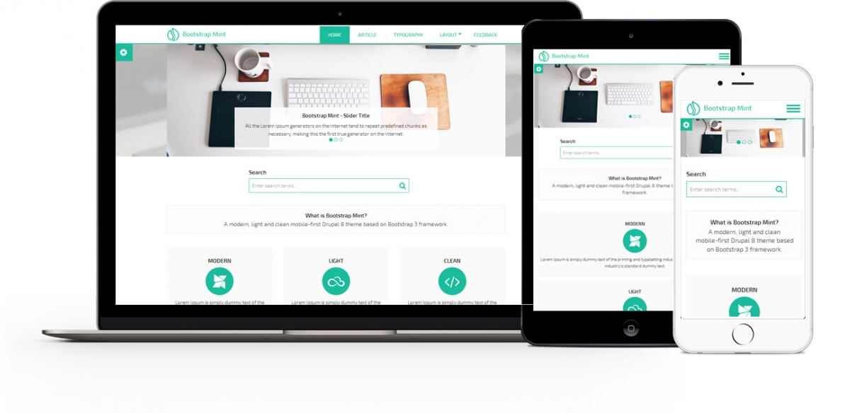 Bootstrap Mint bootstrap themes free