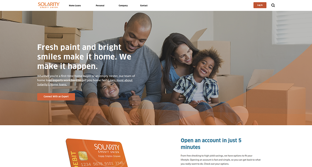 Solarity Credit Union’s website