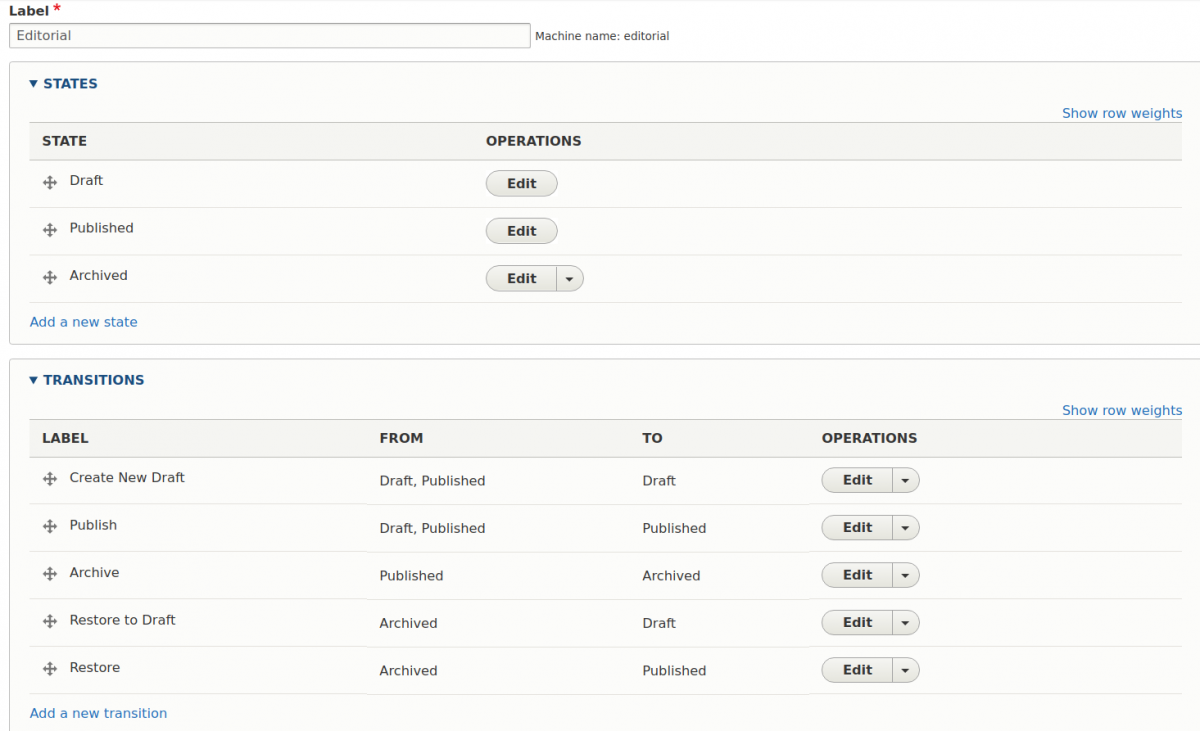 Managing states and transitions in Drupal 8 editorial workflows