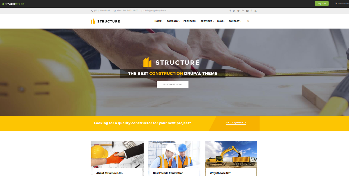 Structure Drupal Theme for Construction Companies