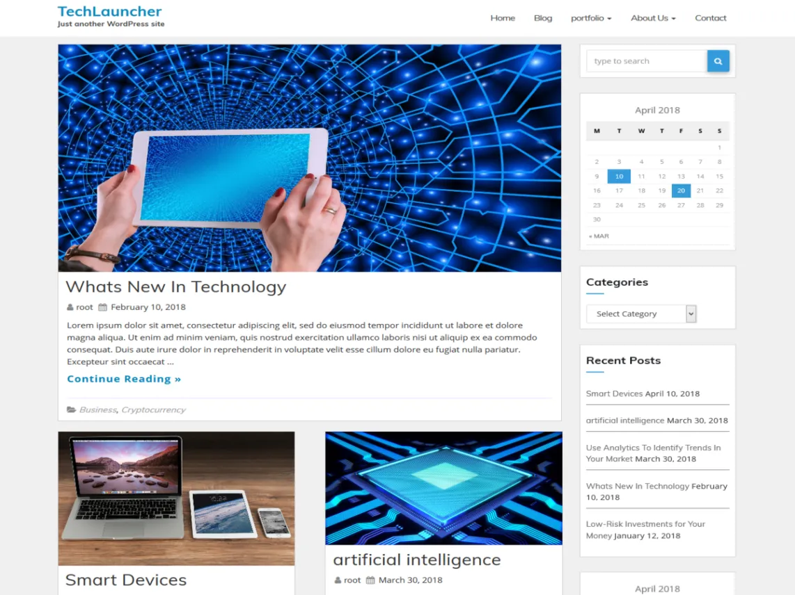 TechLauncher WordPress technology theme