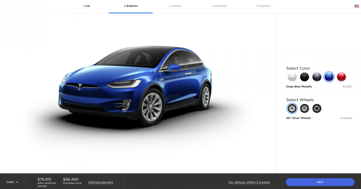 Tesla website built with Drupal