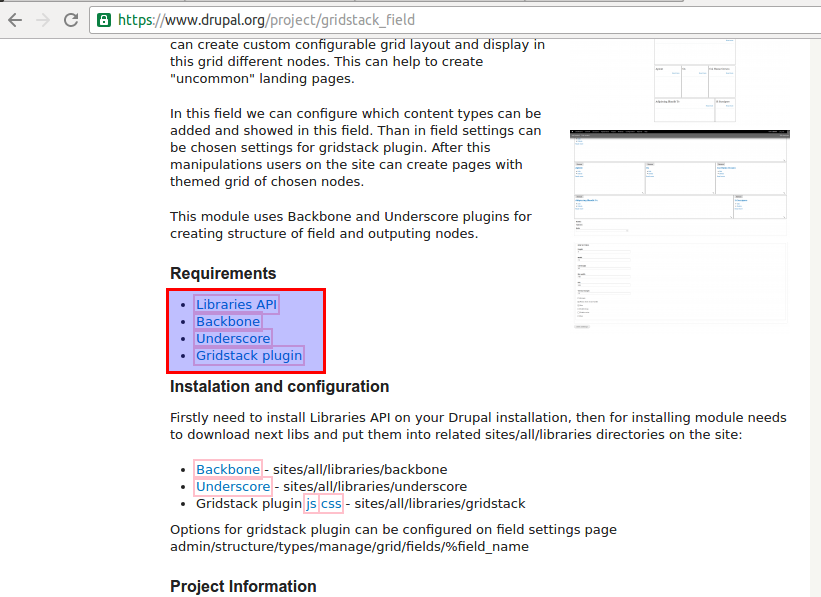 The Gridstack field Drupal module