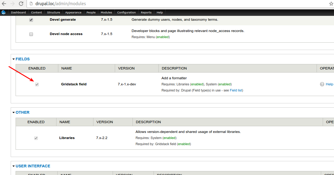 The Gridstack field Drupal module