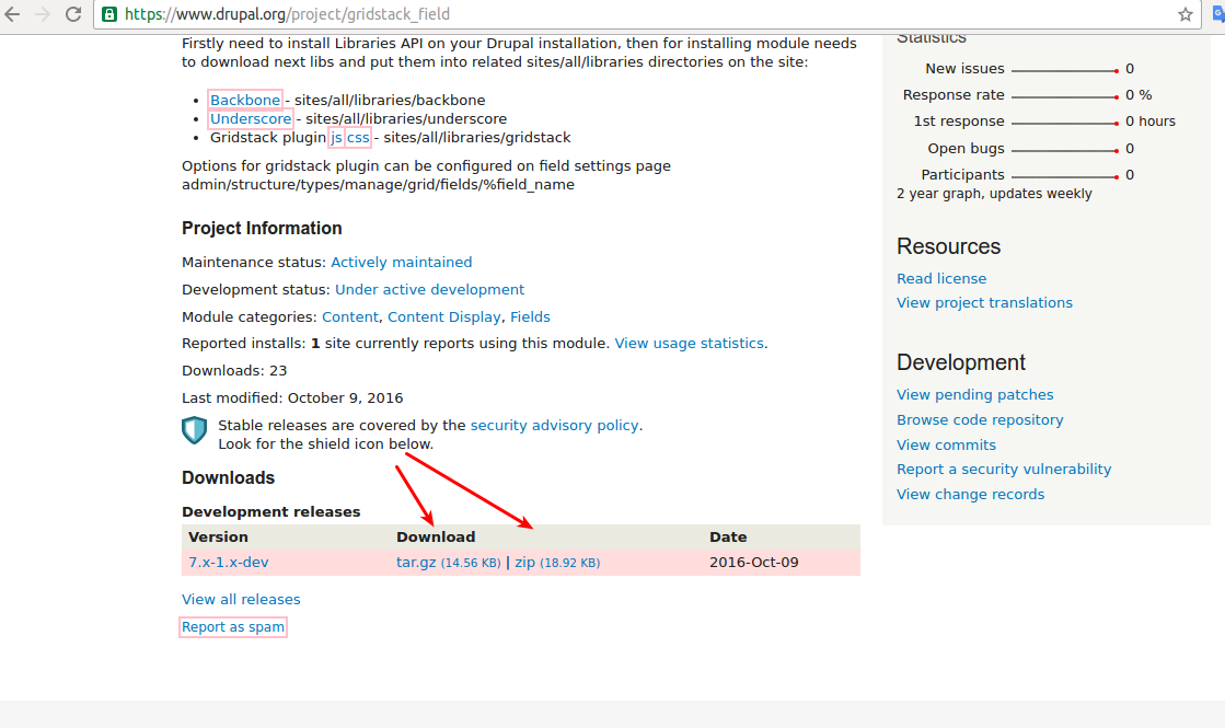 The Gridstack field Drupal module