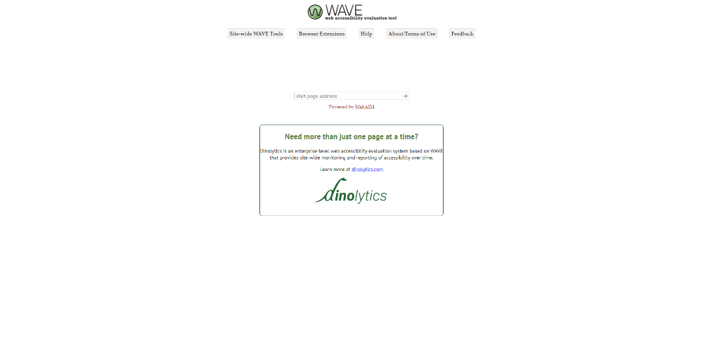 WAVE accessibility checker tool