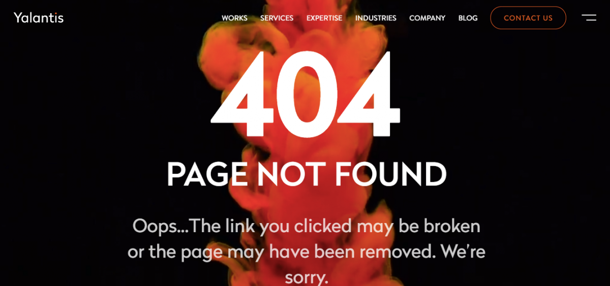 Yalantis 404 error page example